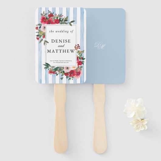 Omphalodes Blue Wedding Handwaaier (Voorkant en achterkant)