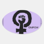 OMPOW-sticker Ovale Sticker (Voorkant)
