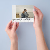 Omrand | Modern budget Foto Onyx save-the-datekaar Flyer (Hand)