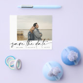 Omrand | Modern budget Foto Onyx save-the-datekaar Flyer (Enkel)
