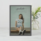 omrande enkel foto afstudeercadeau  aankondiging (Staand voorkant)