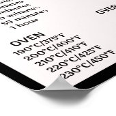 Omrekeningsschema van de luchtvaten (Celsius/Fahre Poster (Hoek)