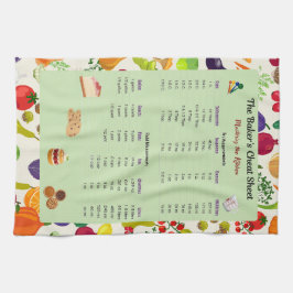 Omrekentabel voor het bakken van groenten theedoek