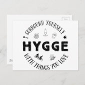 Omring jezelf. Hygge (zwart-wit) Briefkaart (Voorkant / Achterkant)