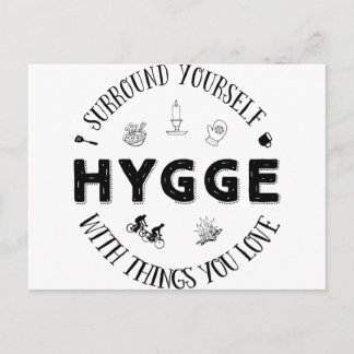 Omring jezelf. Hygge (zwart-wit) Briefkaart