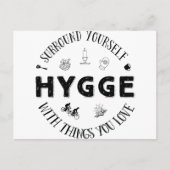 Omring jezelf. Hygge (zwart-wit) Briefkaart (Voorkant)