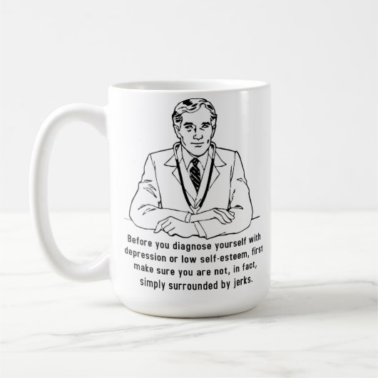 Omringd door Jerks Funny Mug Koffiemok (Links)