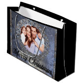 Omringd door Sneeuwfotokerstfeestdag Groot Cadeauzakje (Voorkant Gekanteld)