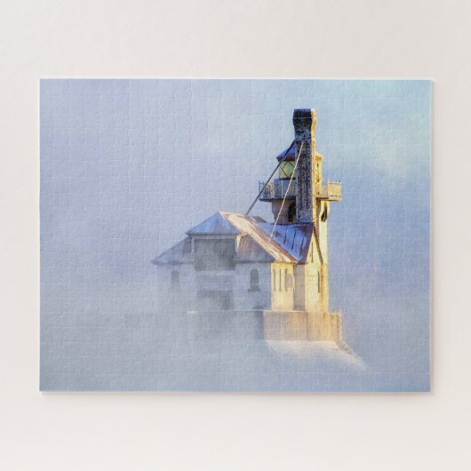 Omringd door zeerook, vuurtoren in Minnesota Legpuzzel (Horizontaal)