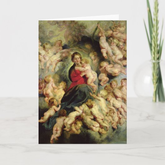 Omringd Virgin en het Kind Kaart (Voorkant)