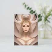 Omringde Cyborg Goddess Briefkaart (Staand voorkant)