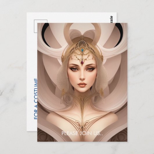 Omringde Cyborg Goddess Briefkaart (Voorkant / Achterkant)