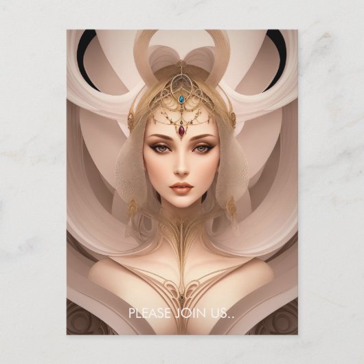 Omringde Cyborg Goddess Briefkaart (Voorkant)