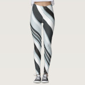 Omringende monotone hedendaagse diagonale strepen leggings (Voorkant)