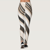 Omringende monotone hedendaagse diagonale strepen leggings (Achterkant)