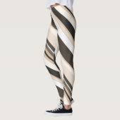 Omringende monotone hedendaagse diagonale strepen leggings (Links)