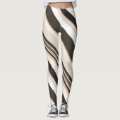 Omringende monotone hedendaagse diagonale strepen leggings (Voorkant)
