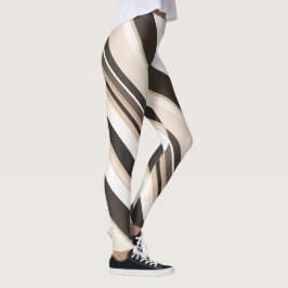 Omringende monotone hedendaagse diagonale strepen leggings