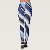 Omringende monotone hedendaagse diagonale strepen leggings (Achterkant)