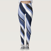 Omringende monotone hedendaagse diagonale strepen leggings (Voorkant)