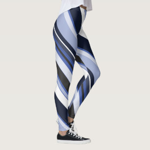 Omringende monotone hedendaagse diagonale strepen leggings