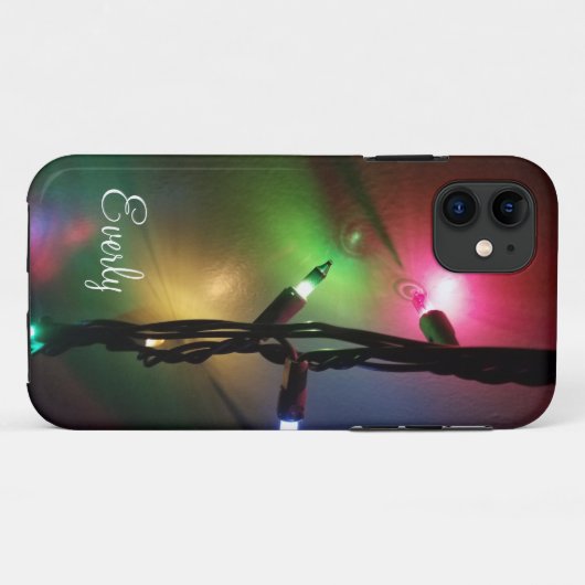 Omringende twinkle lichten met naam Case-Mate iPhone case (Achterkant (horizontaal))