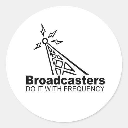 omroepen doen het met frequentie ronde sticker (Voorkant)
