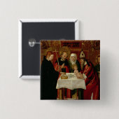 Omroeppresentatie in de tempel vierkante button 5,1 cm (Voorkant /achterkant)