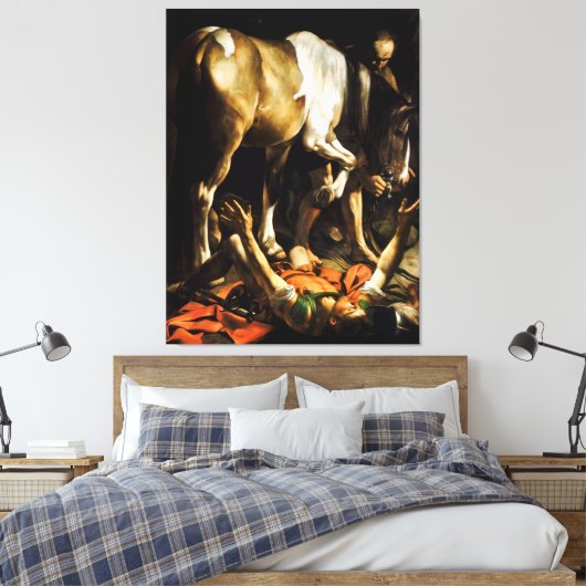 Omschakeling op weg naar Damascus door Caravaggio Canvas Afdruk (Insitu (Slaapkamer))