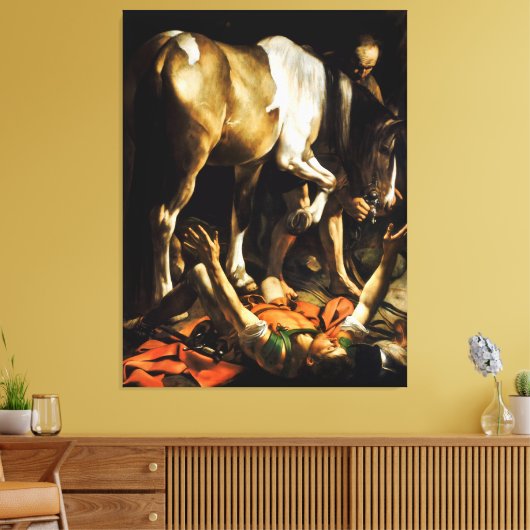 Omschakeling op weg naar Damascus door Caravaggio Canvas Afdruk (Insitu (Woonkamer))