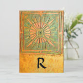 OMSLAG, antiek geel groen, wit Aankondiging (Staand voorkant)