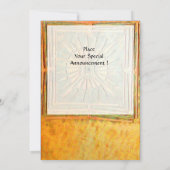 OMSLAG, antiek geel groen, wit Aankondiging (Achterkant)