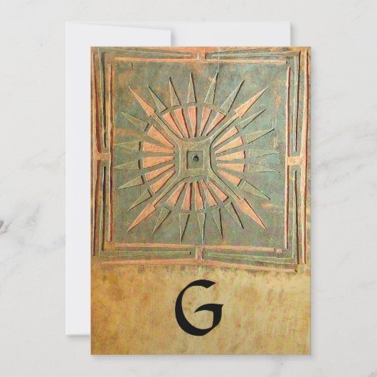 OMSLAG, antiek geel groen, wit Aankondiging (Voorkant)