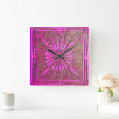 OMSLAG, Antiek roze Fuchsia Paars Vierkante Klok (Huis)