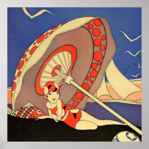 Omslag “Bathing Beauty” magazine door J Carlos Poster