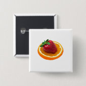 Omslag en sinaasappel vierkante button 5,1 cm (Voorkant /achterkant)