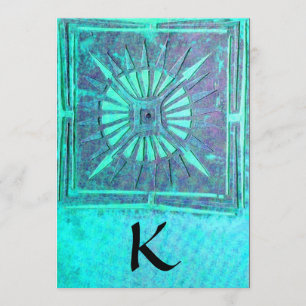 OMSLAG, helder blauw blauwgroen, wit Aankondiging