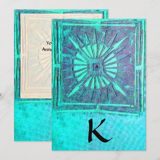 OMSLAG, helder blauw blauwgroen, wit Aankondiging (Voorkant / Achterkant)