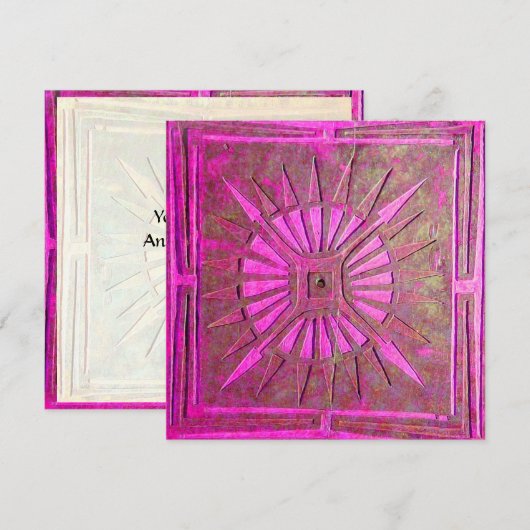 OMSLAG, helder roze, violet wit Aankondiging (Voorkant / Achterkant)