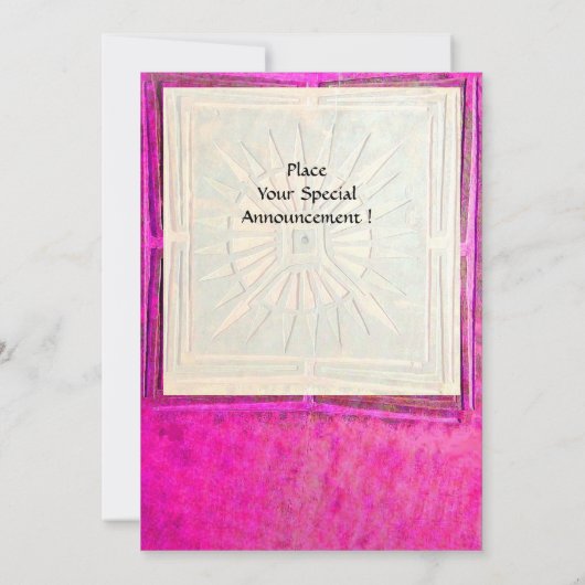 OMSLAG, helder roze, violet wit Kaart (Achterkant)