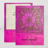 OMSLAG, helder roze, violet wit Kaart (Voorkant / Achterkant)