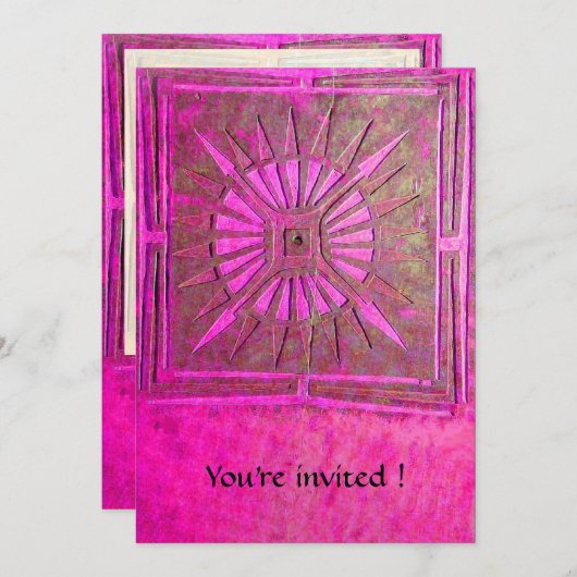 OMSLAG, helder roze, violet wit Kaart (Voorkant / Achterkant)