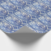 Omslag in Blue Willow China Pattern Cadeaupapier (Hoek)