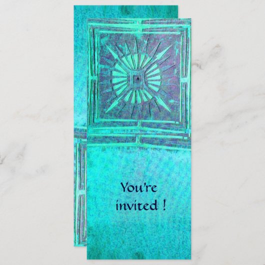 OMSLAG, lichtblauw blauwgroen, wit Kaart (Voorkant / Achterkant)