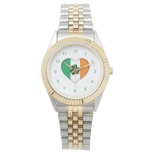 Omslag met Irish Heart Shamrock Watch Horloge (Voorkant)