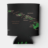 Omslag op de eilandenkaart van Hawaii Blikjeskoeler (Voorkant)