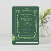 Omslag Oude Boek | Boek Thema Save the Date Kaart (Staand voorkant)