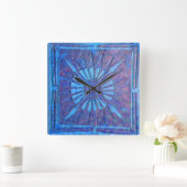 OMSLAG, Paars blauw Vierkante Klok (Huis)