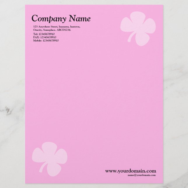 Omslag - Roze Custom Briefhoofd (Voorkant)