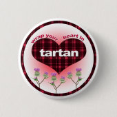 Omslag Uw hart in Tartan Ronde Button 5,7 Cm (Voorkant)